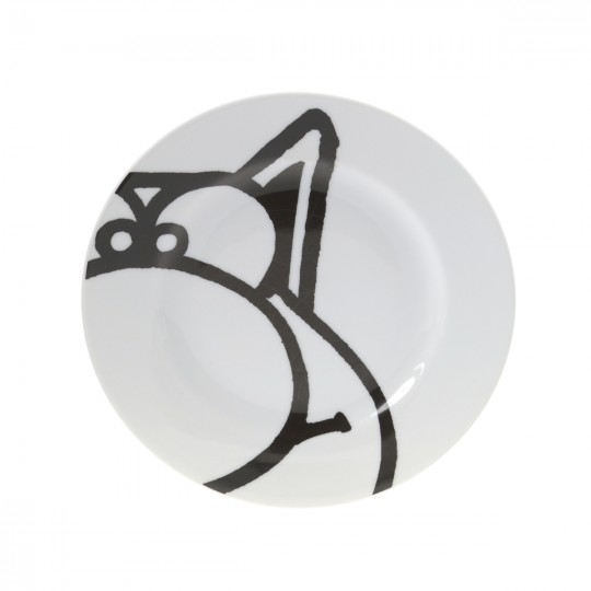 ASSIETTE DU CHAT NOIR ET BLANC (x6)